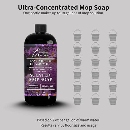Lapew Santal Scented Mop Soap - Luxury Floor Cleaner Concentrate for Mopping Tile, Laminate, Vinyl & Hardwood | Streak-Free, Low-Foam | 36 oz - Colors A