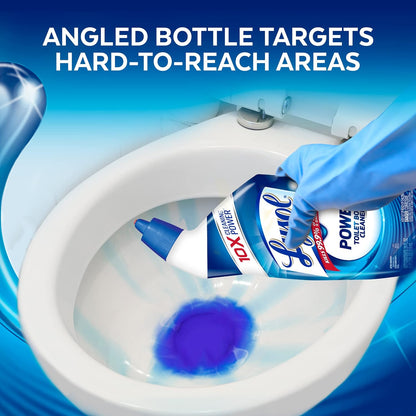 Lysol Toilet Bowl Cleaner, Max Strength Bathroom Cleaning Supplies, Toilet Bowl Cleaner Clinging Gel, Home Essential, Instant Stain Removal, Disinfecting and Deodorizing, Bleach Free, 24 oz (9 ct)