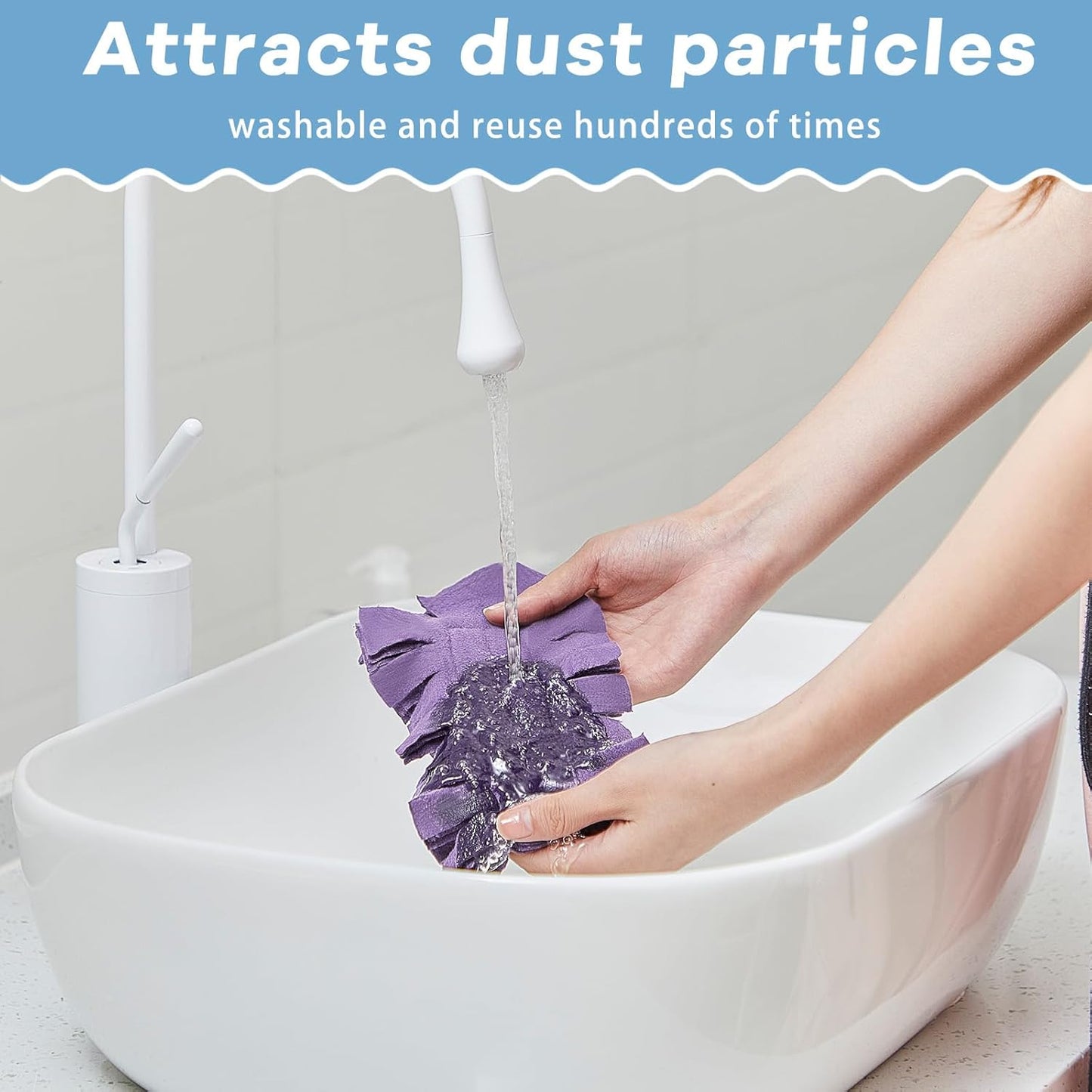 Zubebe 12 Pcs Duster Refill Reusable Fleece Duster Refills Feather Flat Dusters Multi Surface Washable Cleaning Pads Tools for Home, Blinds, Car, Pet, Furniture, Fans (Dark Color)