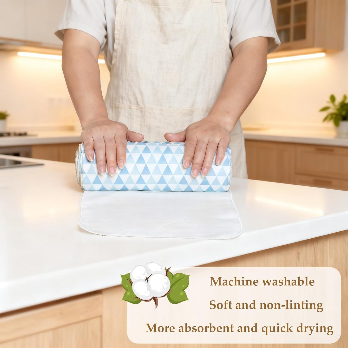 25 Pack Reusable Paper Towels, Paperless Towels Roll Washable Cotton Cloth for Kitchen Towels Zero Waste Products Alternative Paper Towels Alternative (Bohemian)