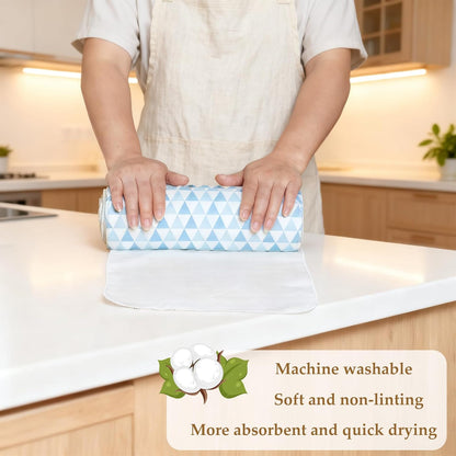 25 Pack Reusable Paper Towels, Paperless Towels Roll Washable Cotton Cloth for Kitchen Towels Zero Waste Products Alternative Paper Towels Alternative (Bohemian)
