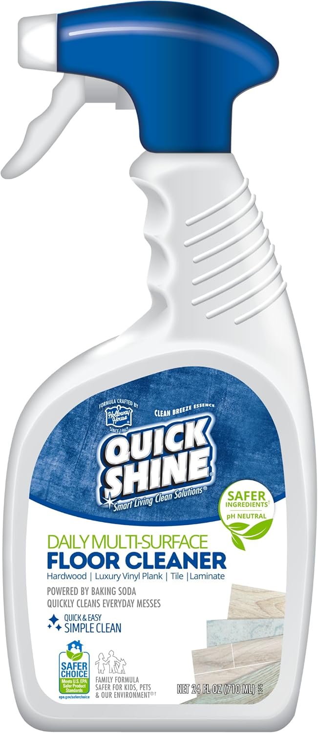 Quick Shine Multi Surface Floor Cleaner 64oz, Ready to Use-Streak Free-No Rinse, Use on Hardwood, Laminate, Luxury Vinyl Plank & Stone, Use in Spray Mops & Vac Mops, Safer Choice Cleaner