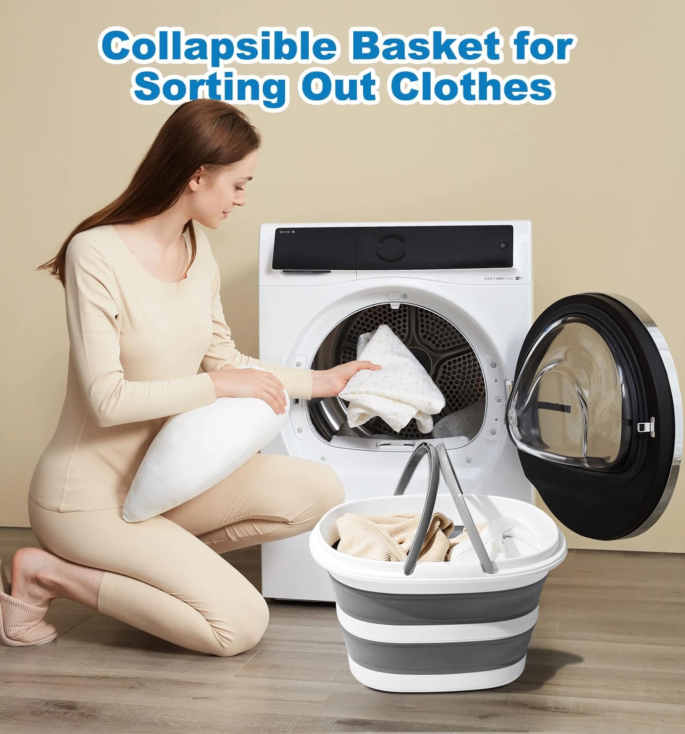 16L Collapsible Mop Bucket with Handles - Space Saving Foldable Silicone Tub for Cleaning, Laundry, Storage - Portable Wash Basin for Home & Car - 4.2 Gallon Compact Utility Bucket