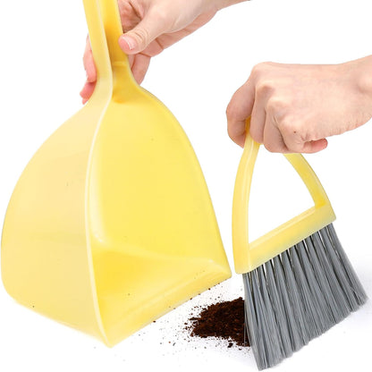 Nicunom Set of 4 Mini Broom with Dustpan for Kids, Children Broom and Dustpan Set Cleaning Set Boys Girls Little Housekeeping Helper Set for Kitchen Bathroom Pet