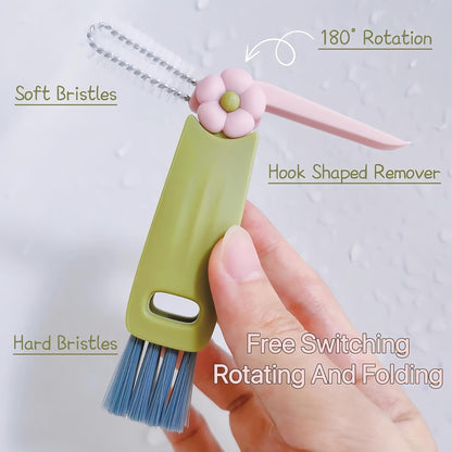 3 in 1 Cup Lid Cleaning Brush, Multifunctional Bottle Brush, Water Bottle Cleaner Brush, Portable Cup Lid Gap Cleaner, Home Kitchen Crevice Brush Tools (3 PCS)