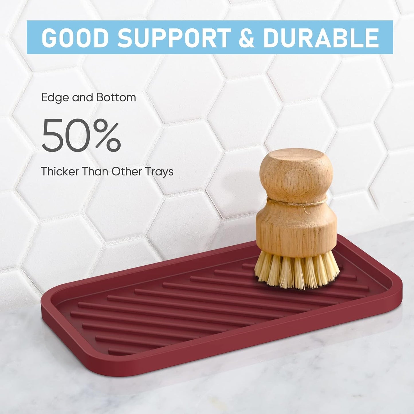 EG-SIPRO Silicone Sponge Holder, Kitchen Sink Organizer Tray, Sponge Caddy for Bathroom Counter, Dish Soap Holder, Scouring Pad
