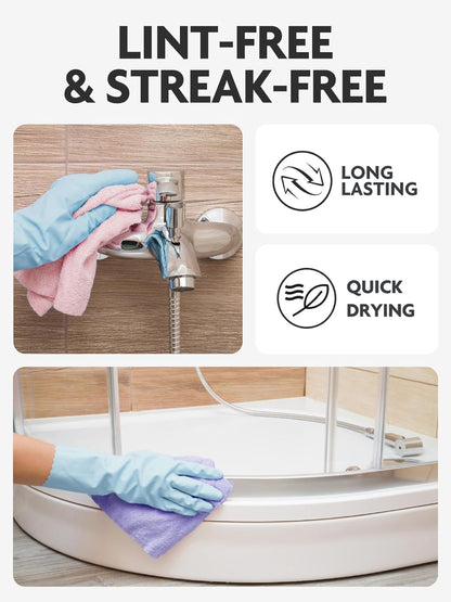 Fantasticlean Microfiber Cleaning Cloth Roll -40 Pack, Tear Away Microfiber Towels, 12" x 12", Reusable, Washable, Scratch Free, Ultra Absorbent Dishcloth for All-Around Cleaning Supplies (White)