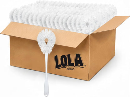 Toilet Brush and Holder Set, By LOLA, 2 Pack, Classic Version, Durable Bristles for Deep Cleaning, w/Compact Space Saving Storage Holder
