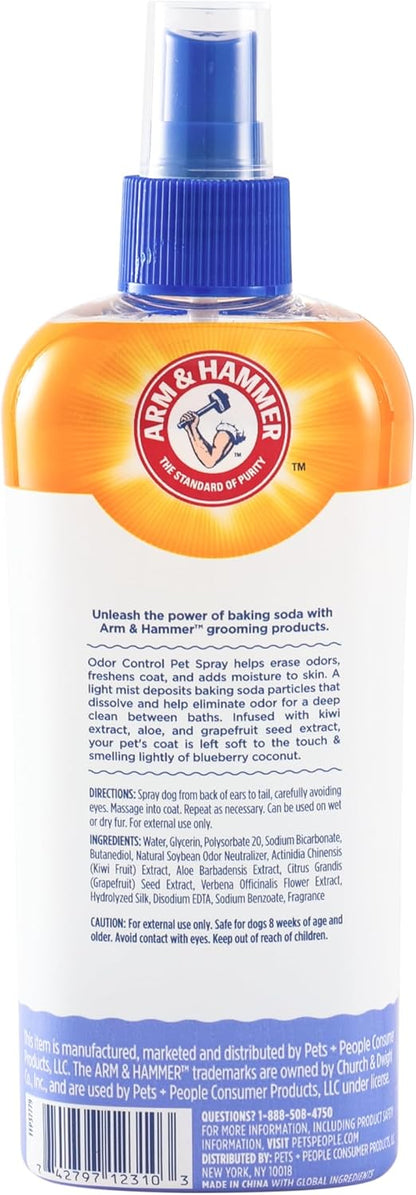 Arm & Hammer for Pets Super Deodorizing Dog Spray with Baking Soda for Odor Control, Freshens Coat Between Baths, pH Balanced Formula for Dogs, 8 Fl Oz - 2 Pack