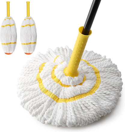 KeFanta Self-Wringing Twist Mop for Floor Cleaning, Long Handled Microfiber Floor Mop with Top Scouring Pad for Kitchen, Hardwood, Restaurant, Bathroom, Garages, Warehouses, Office,57-inch