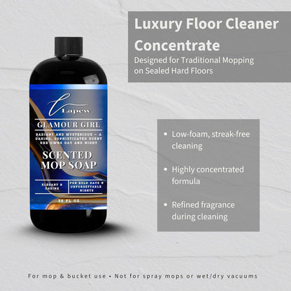 Lapew Baccarat Scented Mop Soap - Luxury Floor Cleaner Concentrate for Mopping Tile, Laminate, Vinyl & Hardwood | Streak-Free, Low-Foam | 36 oz - Colors B