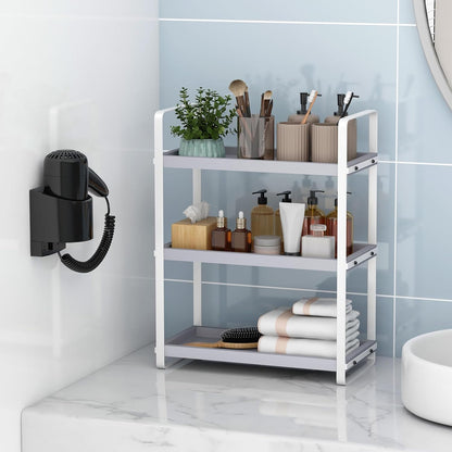 HNRLOY Bathroom Counter Organizer,Bathroom Countertop Organizer,Counter Shelf,Countertop Storage,Organization and Storage,Makeup Shelf,Sink Caddy(Brown 3 Tier)