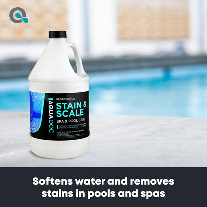 AquaDoc Spa Stain and Scale Control for Hot Tubs - 32oz - Hot Tub Descaler That Helps Prevent & Remove Metal Stains and Scale - Made in USA