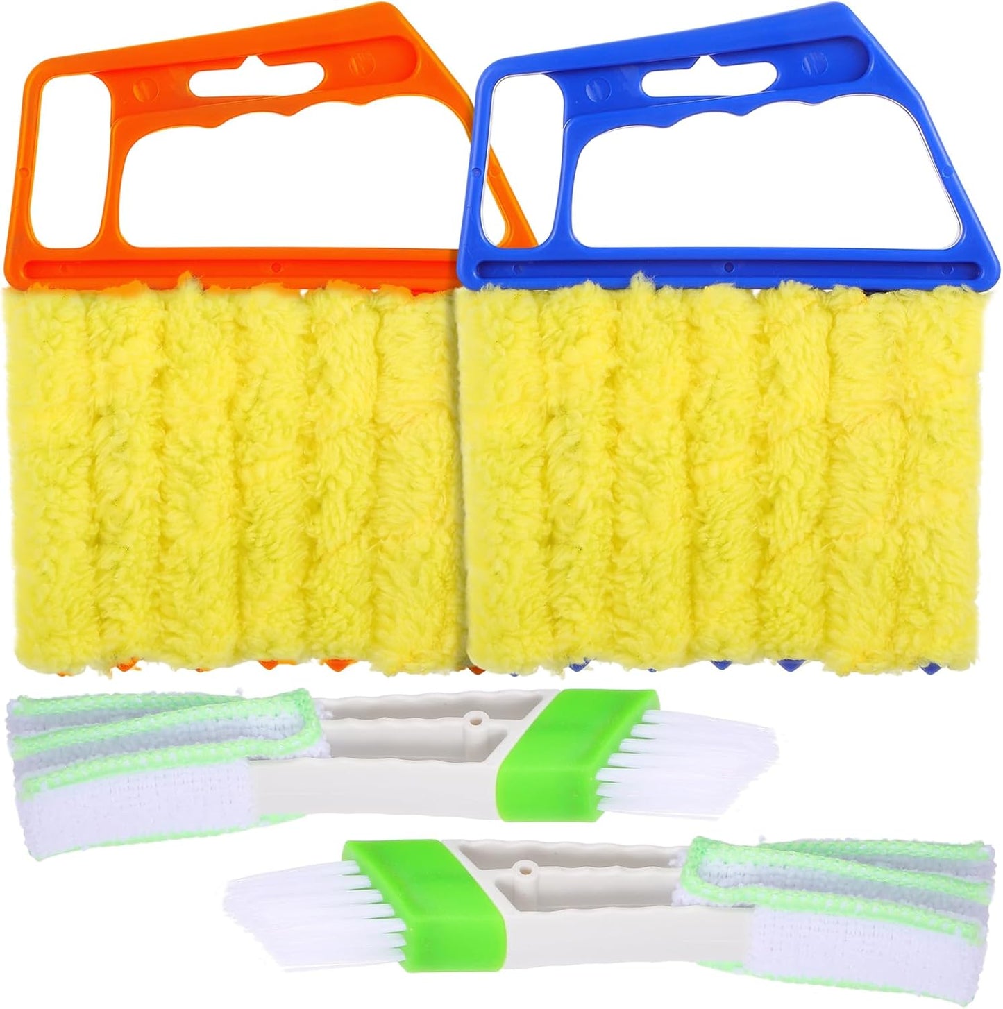 4PC Washable 7 Fingers Blinds Cleaner Tool - Blind Cleaner Duster Tool for Window Shutters Air Vents AC with 4 Cloth Covers