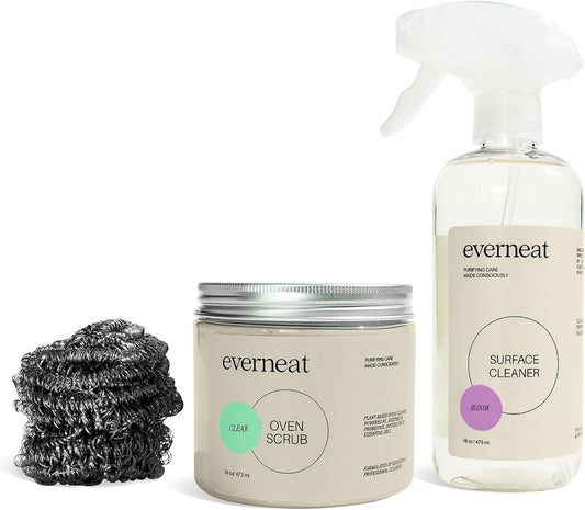 Everneat Oven Scrub – Natural Heavy-Duty Oven Cleaner (16oz) | Fume-Free Degreaser for Racks, Doors & Grates | Non-Toxic, Safe for All Oven Types (Unscented)