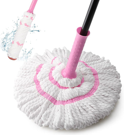 KeFanta Self-Wringing Twist Mop for Floor Cleaning, Long Handled Microfiber Floor Mop with Top Scouring Pad for Kitchen, Hardwood, Restaurant, Bathroom, Garages, Warehouses, Office,57-inch
