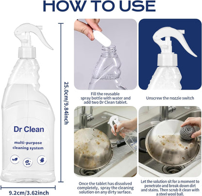 Updated Spray Cleaner for Ovens,Concentrated Cleaning Tablets, Instant Dissolving, Stain Removal Spray, Multi-Surface Cleaner for Kitchen, Bathroom & More (30PCS)