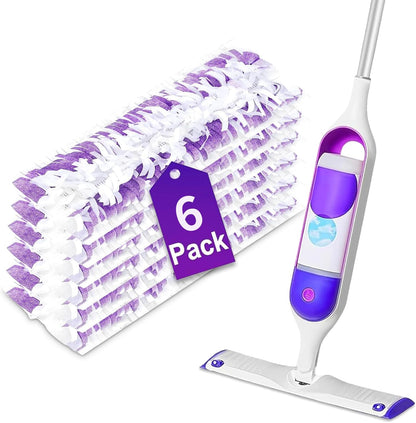 6 Pack Swiffer Power Mop Pads, Disposable Power Mop Refills Compatible with Swiffer Power Mop, Unscented Multi-Surface Replacement Mopping Refills Pads for Floor Surface Cleaning
