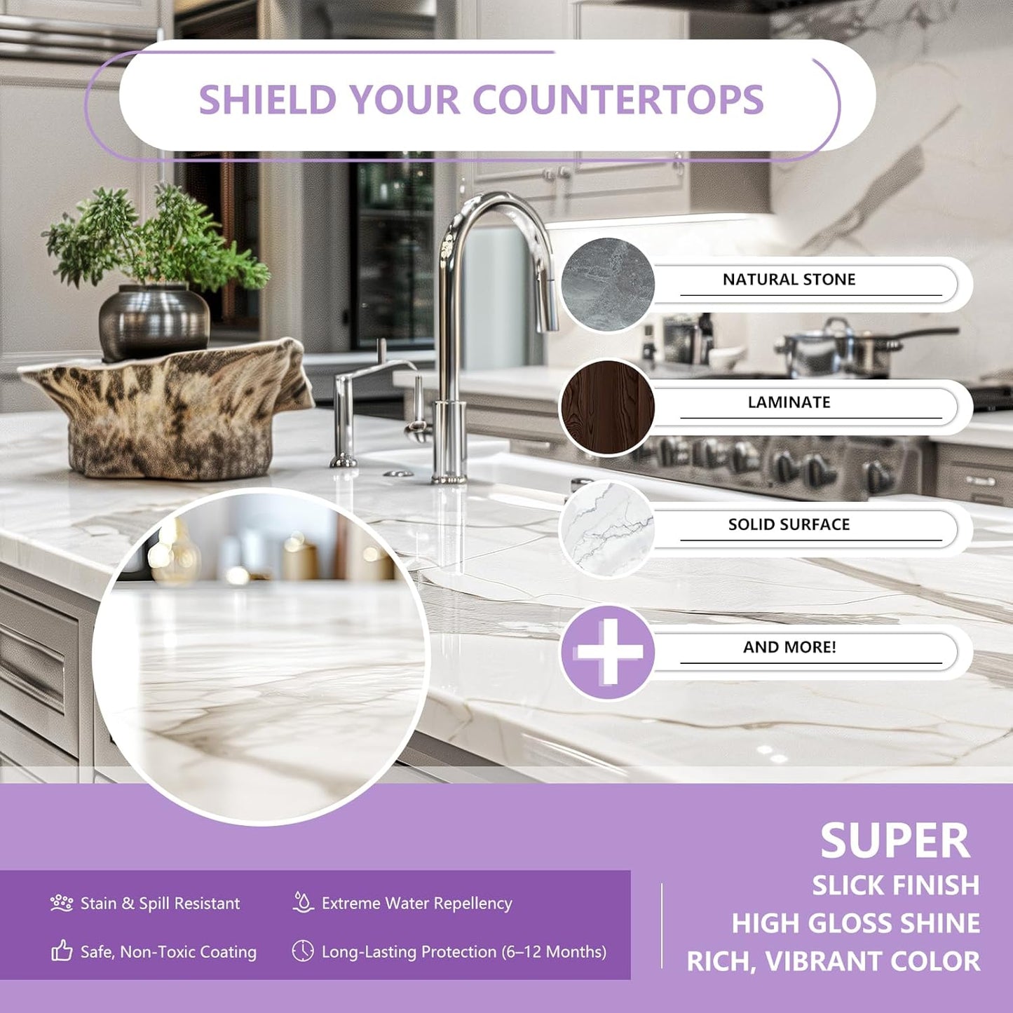 Ceramic Coating Spray for Kitchen Appliances & Stainless Steel –8.66oz Easy Cleaning & Long-Lasting Multi-Surface Shine – Fingerprint Resistant Cleaner & Sealer for Sinks, Fridges, Stoves