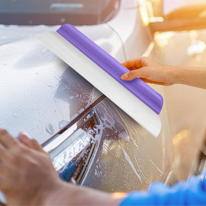 4 Pack 14 inch Car Drying Squeegee Longer Silicone Automotive Water Wiper Flexible Auto T-Bar Rubber Blade for Car Windshield Glass Window Bathroom Shower Squeegees Wash Tool (Yellow)
