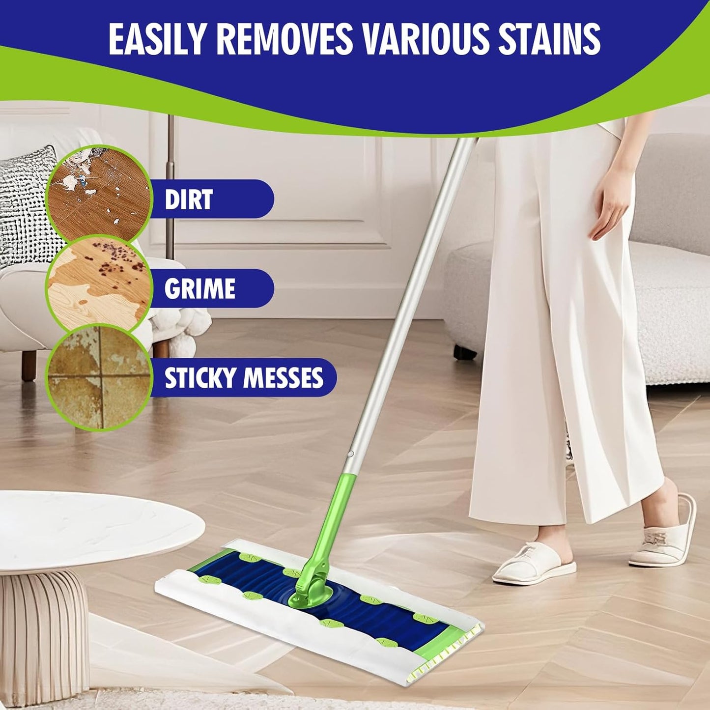 40 Count XL Heavy Duty Wet Mopping Cloths Refill Compatible with Swiffer Sweeper XL Mop, Disposable Wet Pads Refill X-Large Size for Multi-Surface Floor Cleaning, Lavender Scent