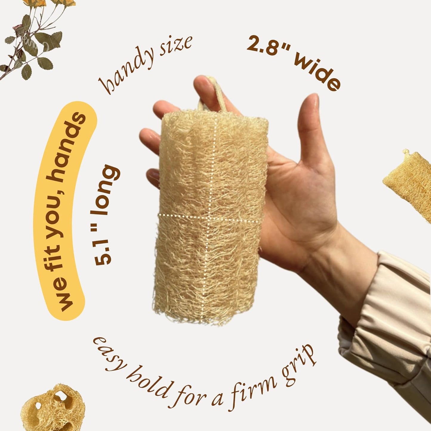 Natural Loofah Dish Sponge (Pack 30) Multipurpose Dish Sponges - 100% Biodegradable Compostable Dishwashing Scouring Pad Zero Waste (2.75" x 2.75" Each)