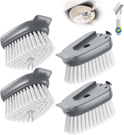 Dish Brush Refills Head for OXO - 4 Pack Dish Brush Cleaning Soap Dispensing Head Replacement for Scrubber, Kitchen Dish Brush Replacement Head for OXO Dish Brush Refill Head