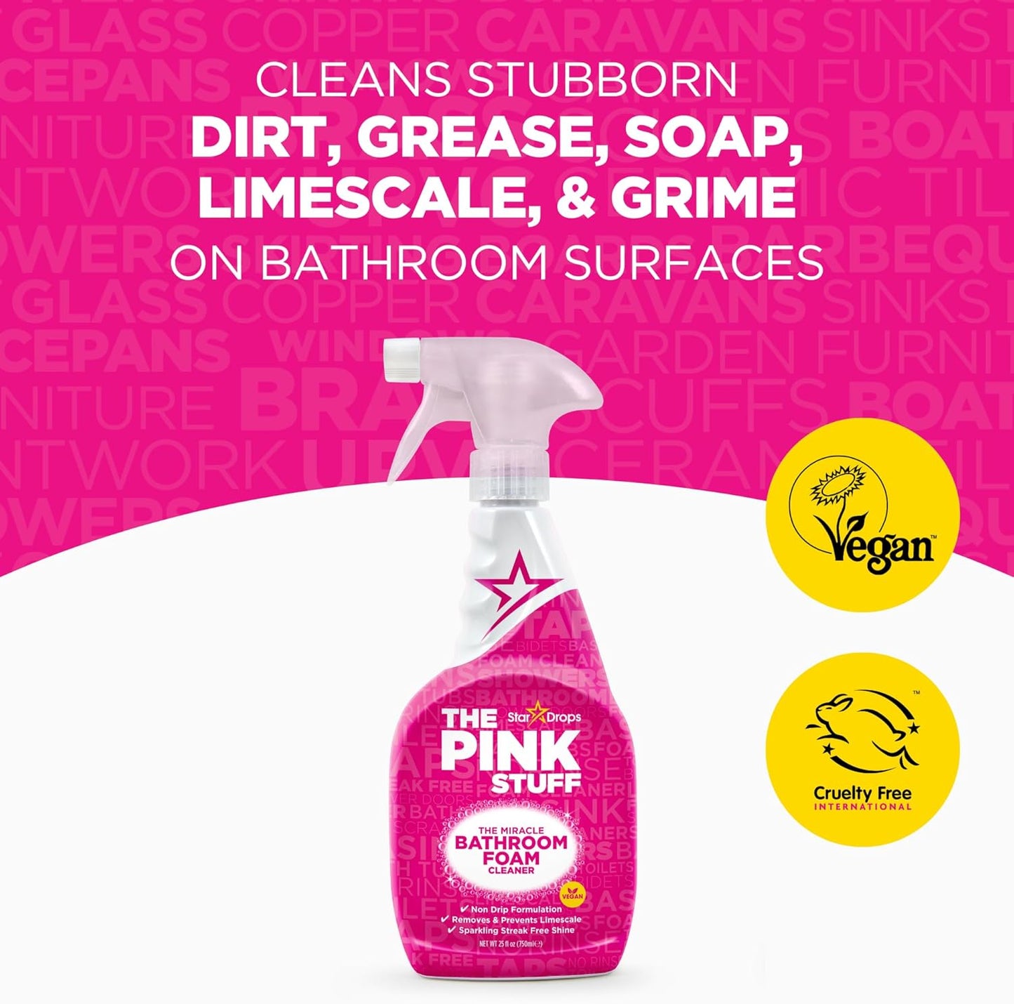 The Pink Stuff Cleaning Bundle Kit, Squeezable Cleaning Paste, Cleaning Paste, Toilet Foaming Powder, Multi Purpose Spray, Bathroom Cleaner Spray, Household Cleaning Supplies Set