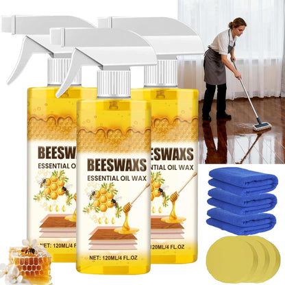 Beeswax Wood Polish Spray, Beeswax Essential Oil Wax, Bees Wax Furniture Polish and Cleaner, Furniture Beeswaxs Cleaner Spray for Wood Furniture,Floor,Tables,Cabinets (2PCS)