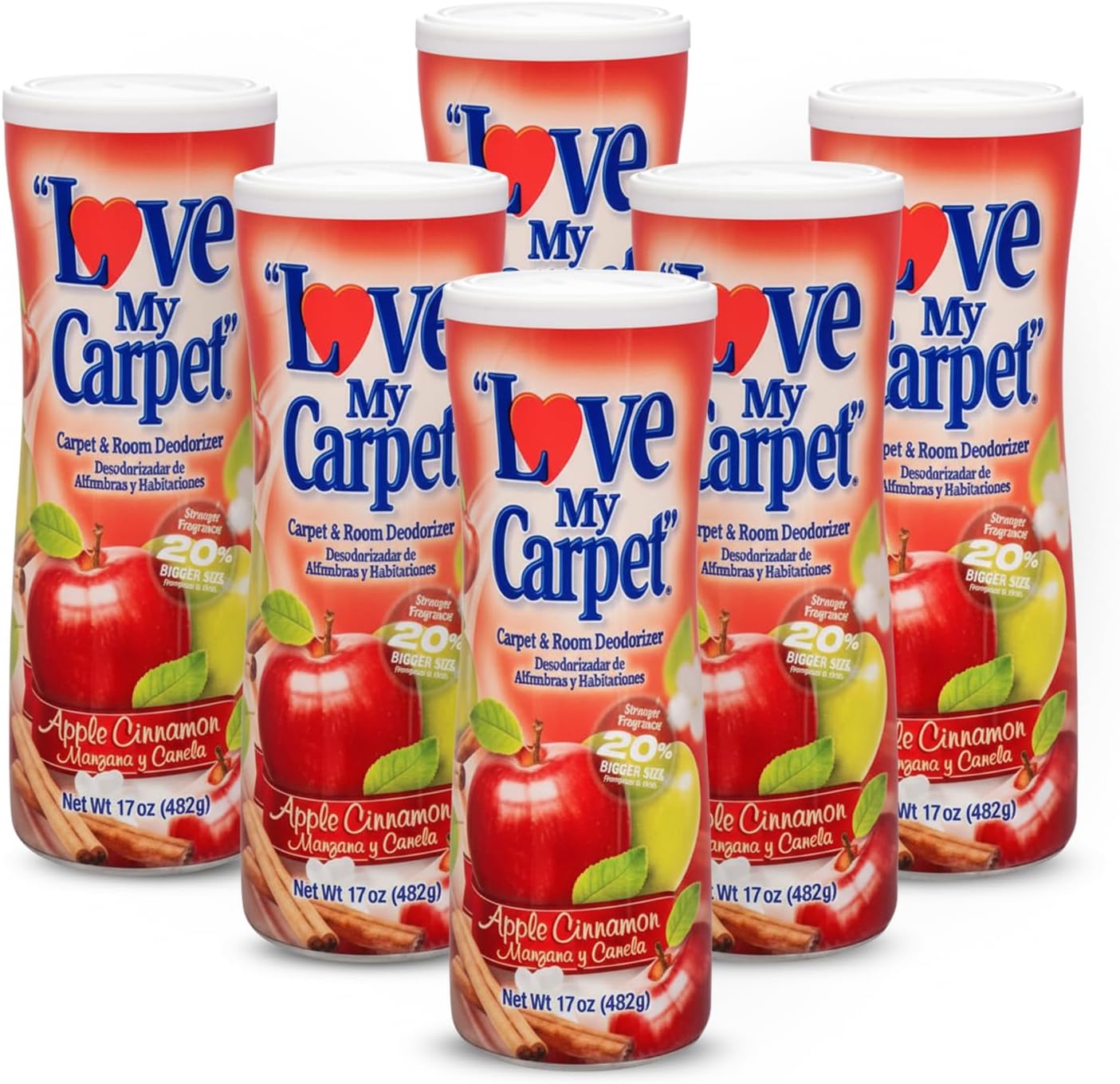 6 Love My Carpet | Carpet Deodorizer & Freshener Powder | 17 oz Pet Odor Eliminator for Strong Odor & Pet Urine | FRESH LINEN | Safe for Homes with Pets