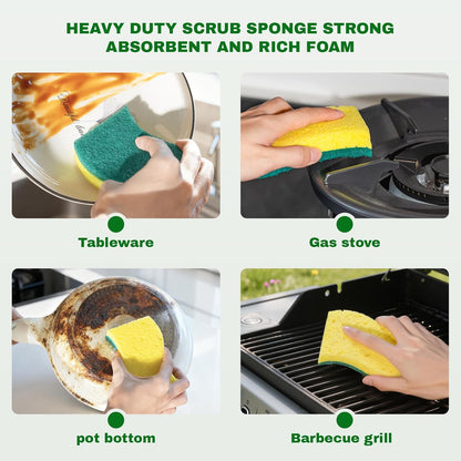 9 Pack Zero Scratch Scrub Sponges, Non-Scratch Dish Scrubbers for Nonstick Pans, Multi-Surface Safe Cleaning Sponges for Kitchen & Bathroom