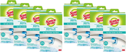 Scotch-Brite Disposable Toilet Scrubber Refills, Removes Rust & Hard Water Stains, 10 Disposable Refills Blue