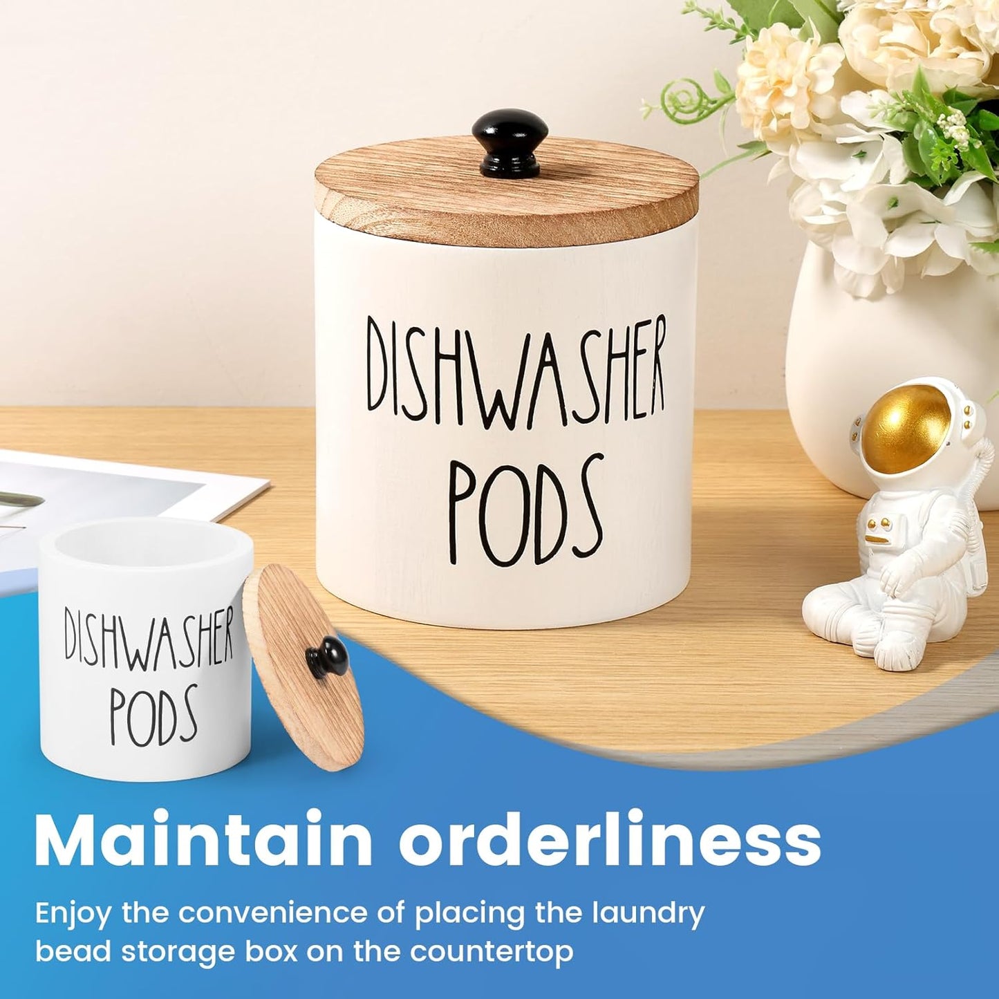 Dishwasher Pod Container Small Dishwasher Pod Holder With Lid Weekly Supply To Keep Fresh Round Storage Wide Opening Laundry Detergent Laundry Pod Holder Laundry Pods Container For Home Kitchens