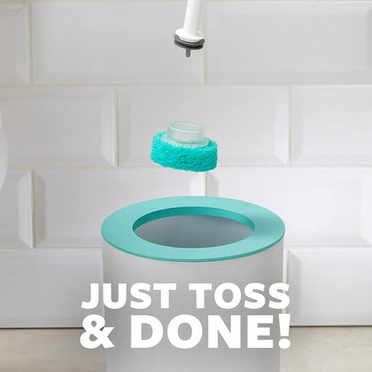 Scotch-Brite Power Scour Toilet Cleaning System, Toilet Bowl Cleaner with Disposable Scrub Pad Tablets, Includes 1 Wand, Stand and 5 Scrubbing Pad Refills