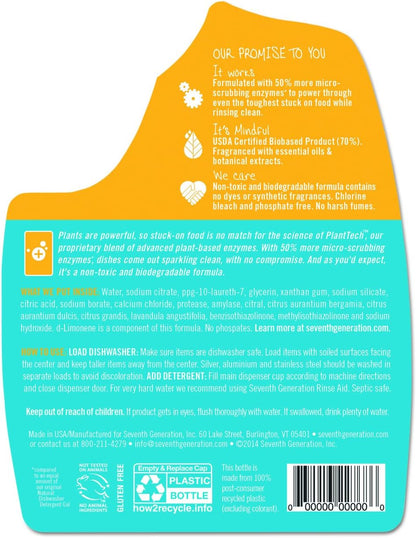 Seventh Generation Ultra Power Plus Auto Dish Gel, Fresh Citrus Scent, 65 Ounce