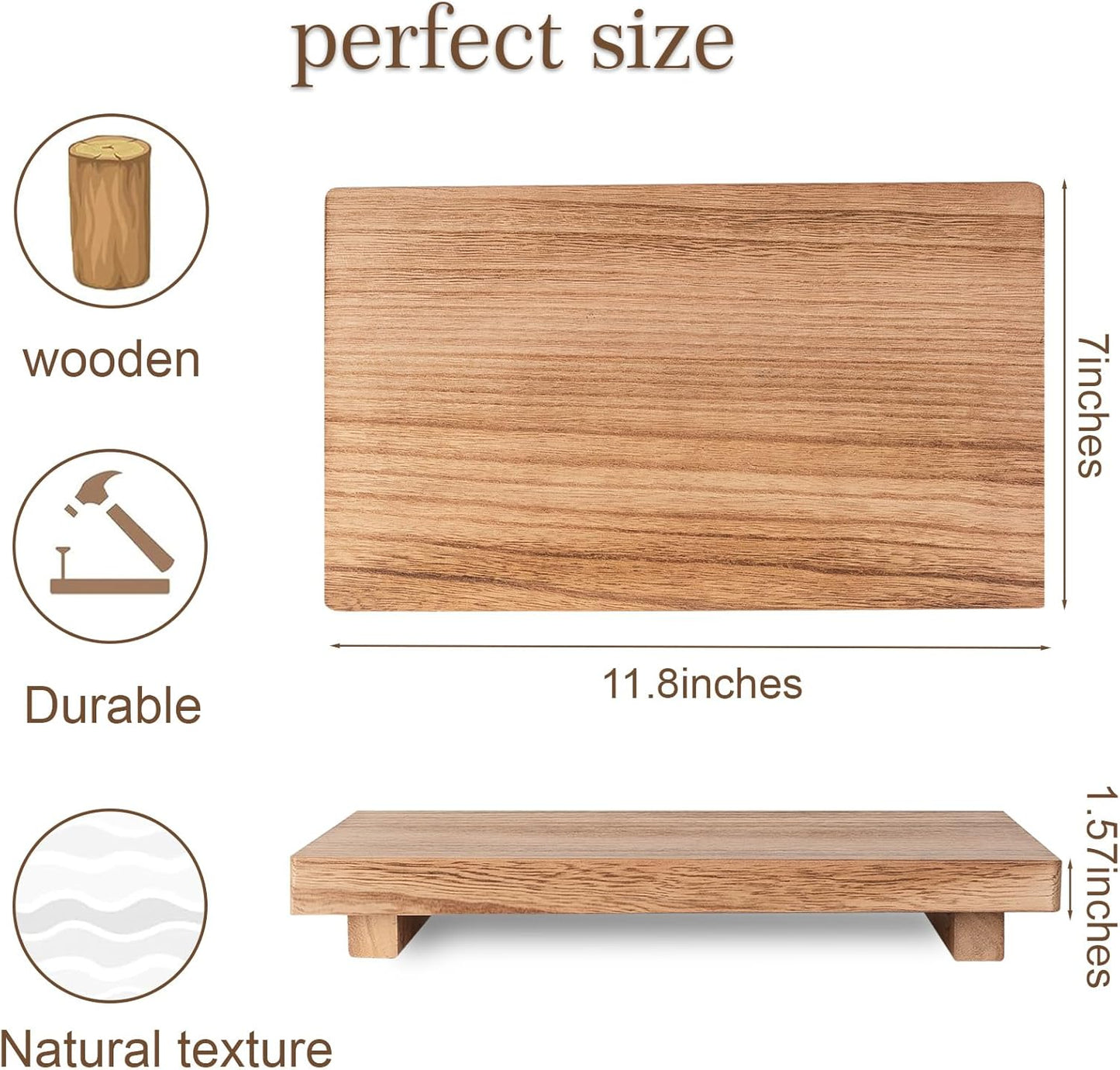 zoocatia Small Wood Tray Pedestal Stand Farmhouse Bathroom Decor Decorative Wooden Riser Kitchen Soap Dish Holder for Vanity, Counter, Sink, 9" x 5.9" - Black
