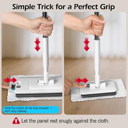 MASTERTOP Microfiber Mop - Flat Floor Mops Wet Dry Dust Mop with 4 Washable Pads & 52.4'' Stainless Steel Handle for Hardwood Laminate Tile Floor Cleaning
