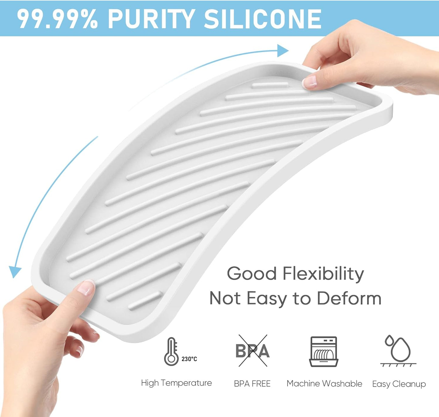 EG-SIPRO Silicone Sponge Holder, Kitchen Sink Organizer Tray, Sponge Caddy for Bathroom Counter, Dish Soap Holder, Scouring Pad