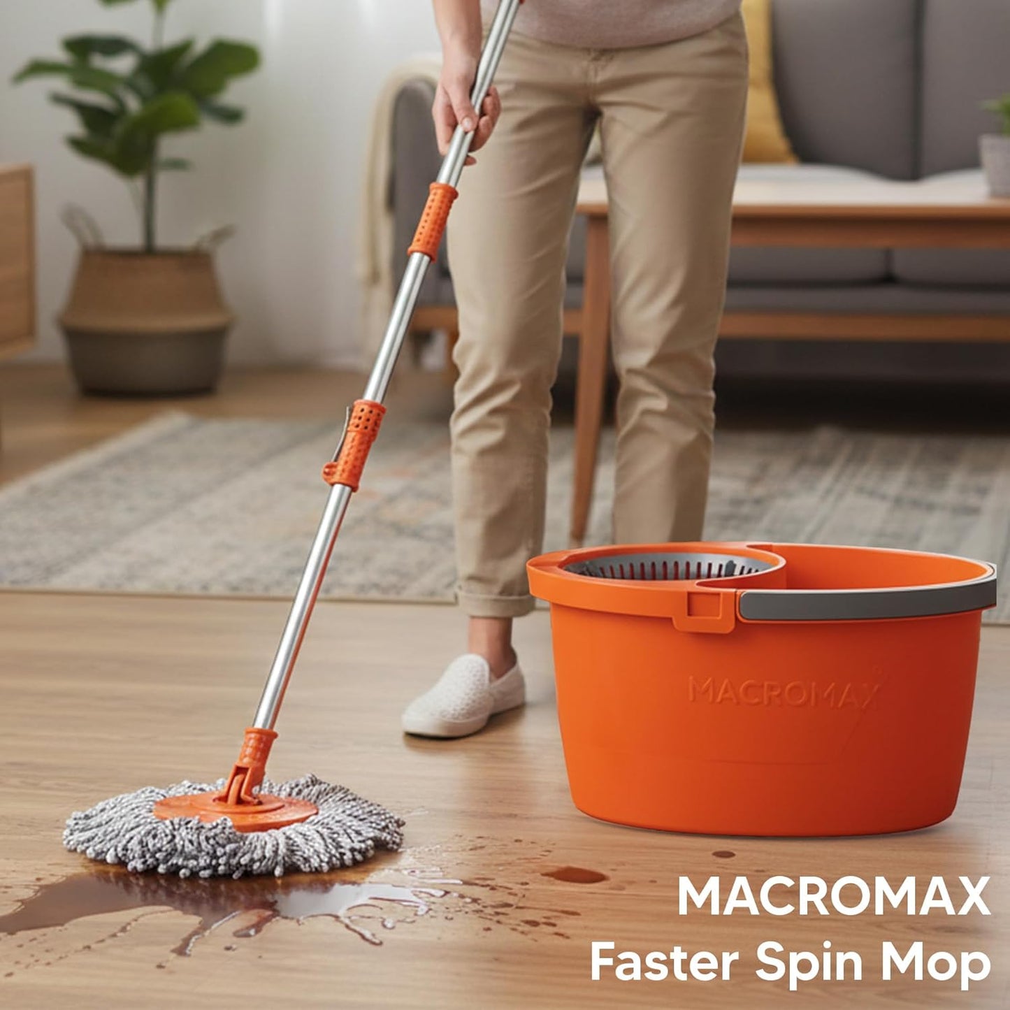 Cleaning Supplies Bundle Flat Mop Bucket Set Home Cleaning Kit Microfiber Cloth Sponge Household Set
