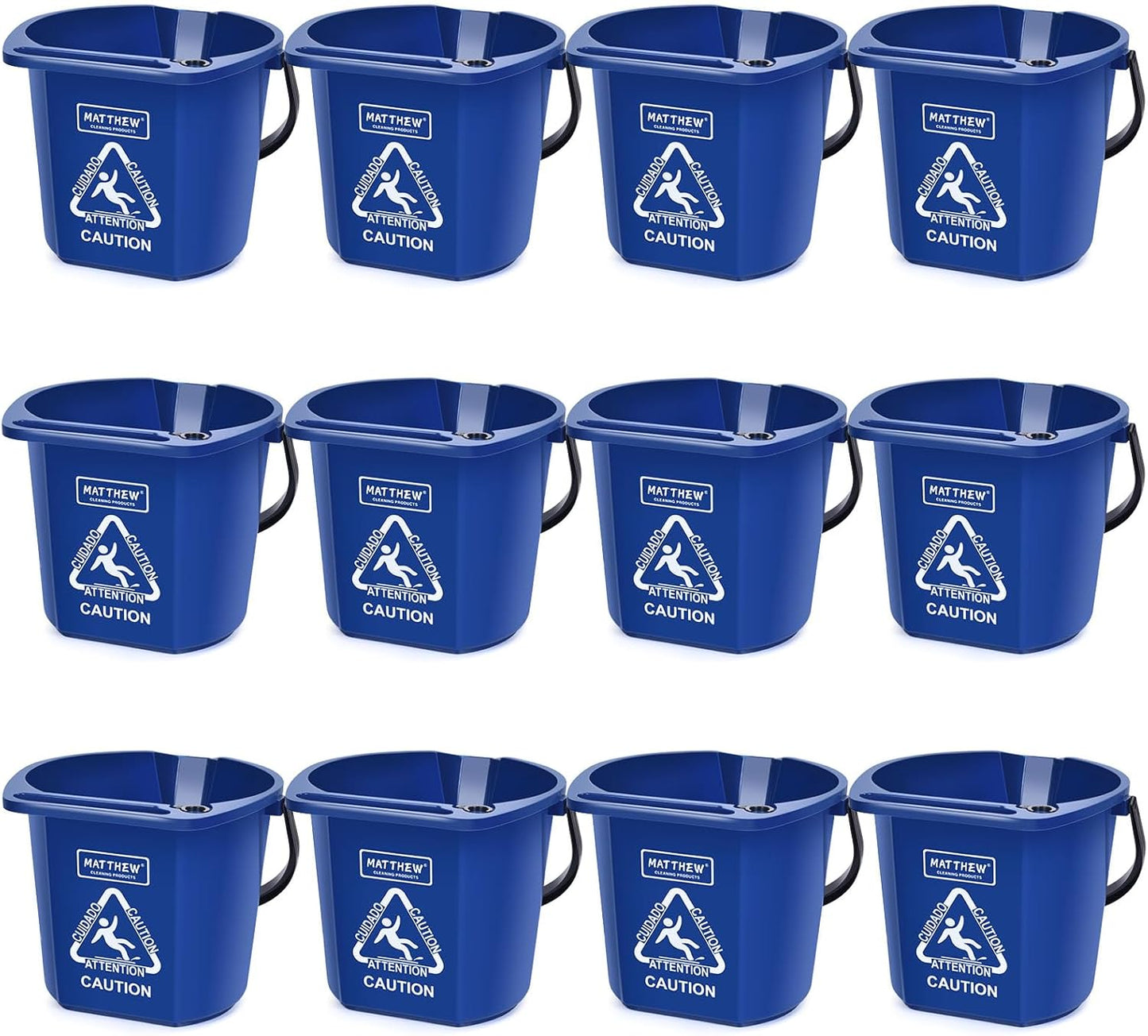 Matthew Cleaning 4.2 Gallon Mop Bucket, Heavy Duty Plastic Cleaning Bucket with Built-in Pour Spout, Mop Holder and Comfort Grip Handle, House and Commercial Cleaning Supplies, 1 Pack Black