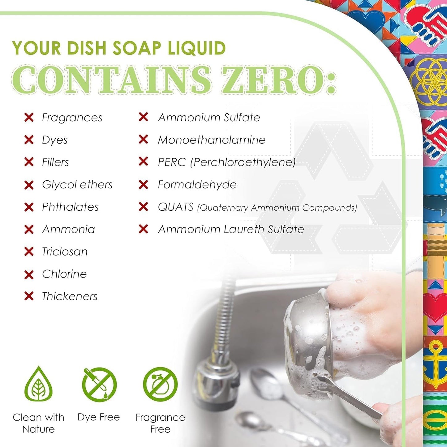 Truly Free Non Toxic Dish Soap Kit | Natural Concentrated Dishwashing Liquid - Sweet Basil Scent | Organic Plant-Based | Family Safe - Eco-Friendly Formula | 16 fl oz