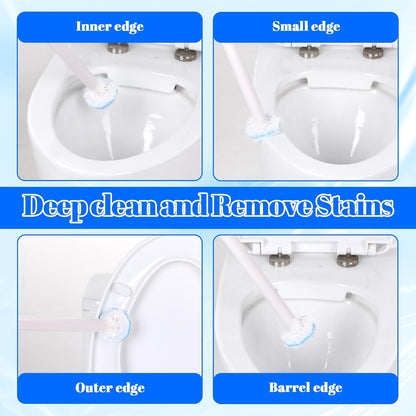 60 Counts Disposable Toilet Wand Refills Compatible with Most Bowl Brush Wand, Disposable Bathroom Toilet Brush Scrubber Heads, Toilet Bowl Cleaner Refill Pads for Stain Removal Deep Cleaning