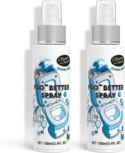 Clean-n-Fresh Toilet Spray, Wild Peony Scent, Bathroom Odor Eliminator & Air Freshener For Room, Trash Cans, Shoes, Fabrics, 3.4 Fl Oz(2 Pack)