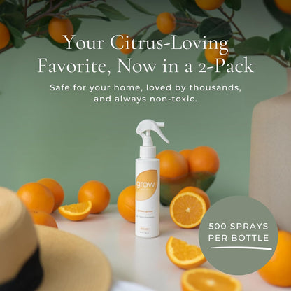 Grow Fragrance Scented Fabric and Room Air Freshener Spray - Certified Non-Toxic, 100% Plant-Based Essential Oils - 5 oz (Blondewood + Woodland Sage 2-Count)