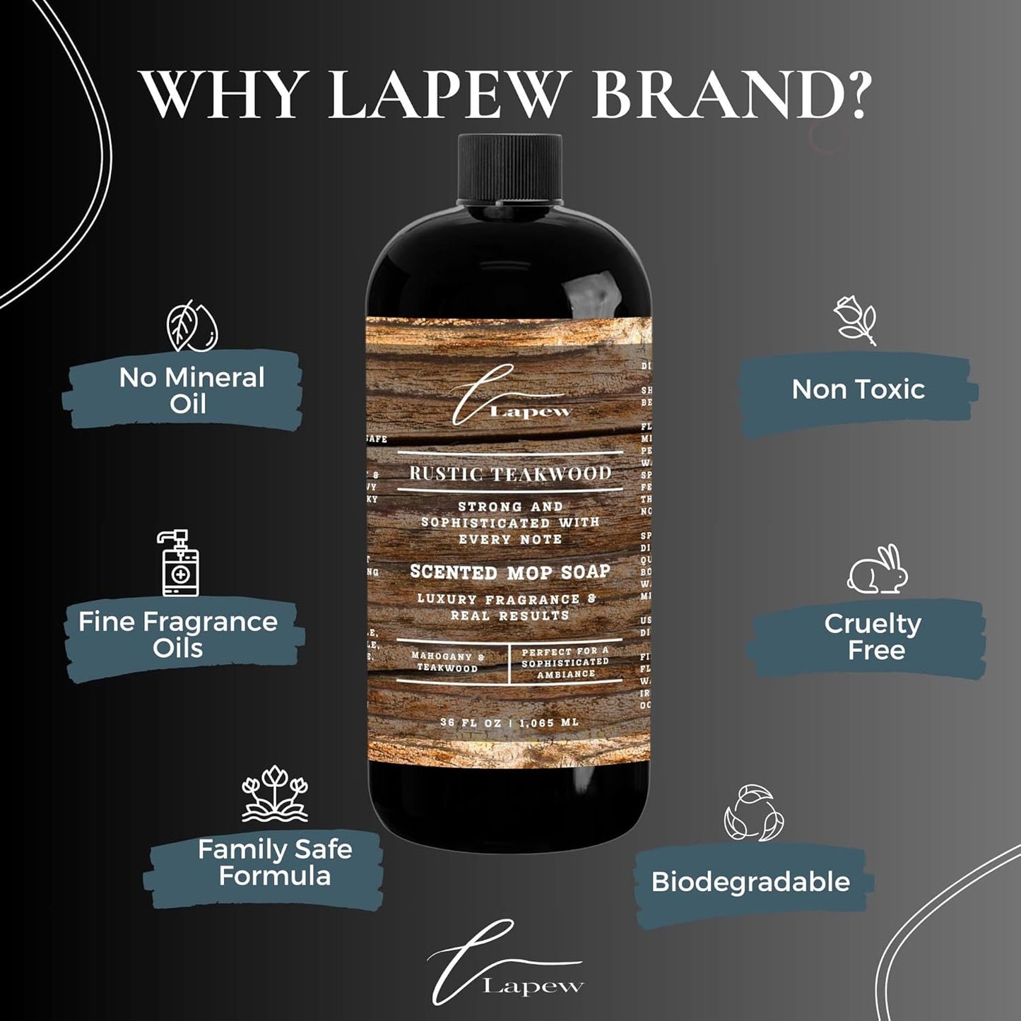 Lapew Black Sea Scented Cleaning Bundle | Carpet Deodorizer Powder (16 oz) & Mop Soap Concentrate (36 oz) | Pet-Friendly Odor Eliminator - Colors A