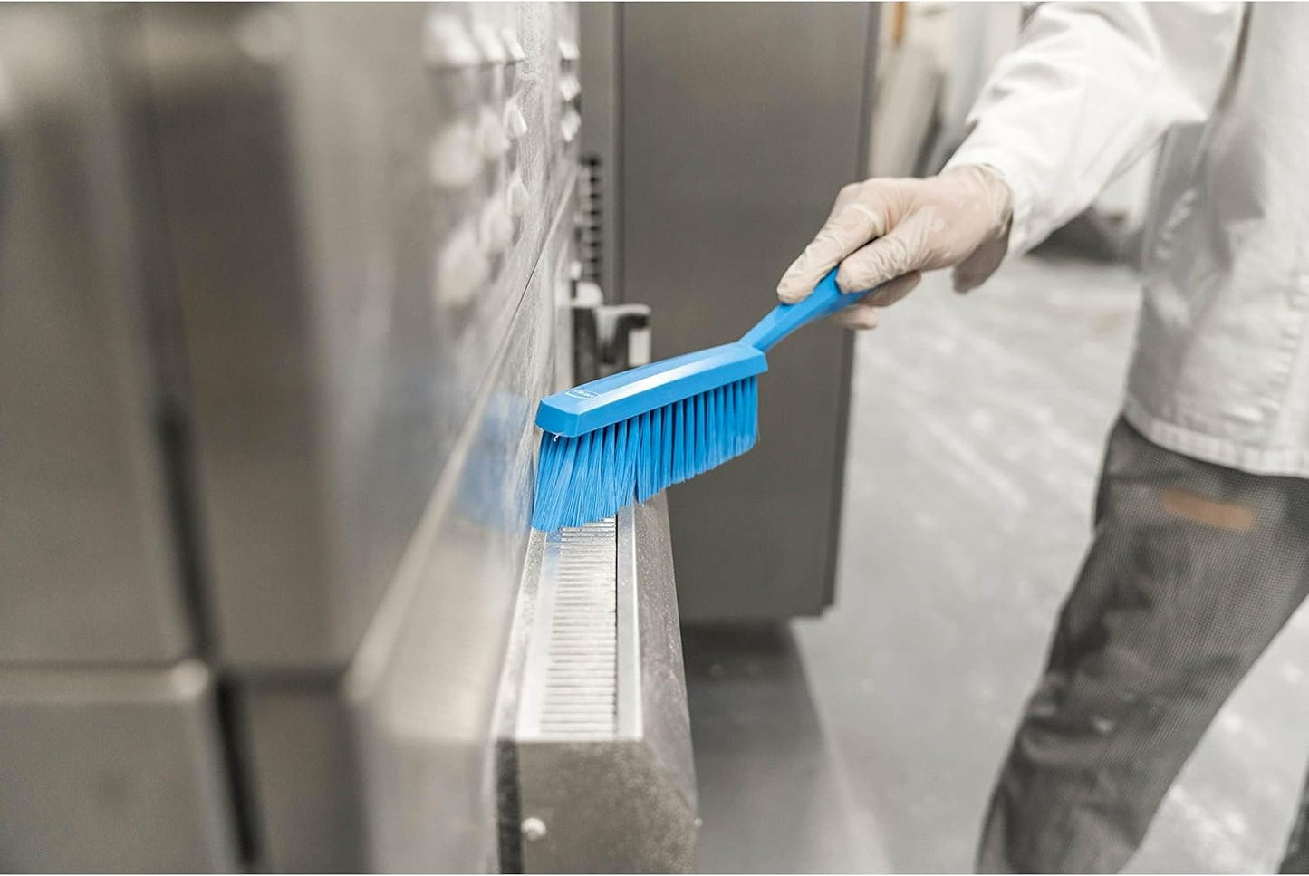 Vikan 45871 Bench Cleaning Brush, Polypropylene/Polyester Soft Bristle Dustpan Brush & Sweeper With Handle, 14-Inch, Pink