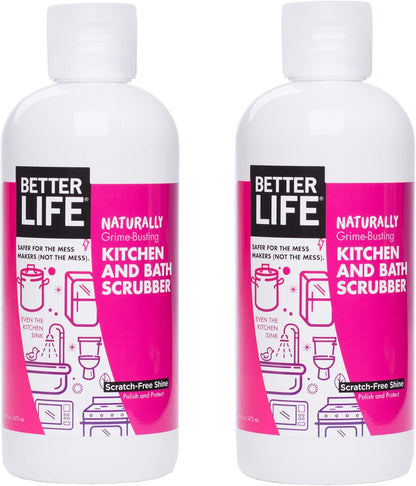 Better Life Sink Scrubber, Kitchen and Bath Cleaner, Tub and Tile Scrub, Stainless Steel and Granite Cleaner, 16 Ounce, Pack of 2