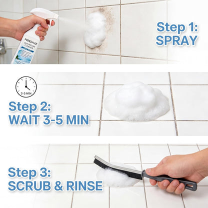 Bathroom Cleaner Foam Spray (400ml) - Spray, Wait & Scrub for Hard Water Stains, Mold, Rust & Soap Scum | Free Cleaning Brush Included (1 PACK)
