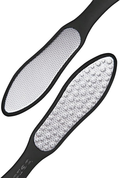 BEZOX Foot File Callus Remover, Double Sided Foot Scrubber for Dead Skin, Stainless Steel Pedicure File for Cracked Heel W/Cloth Storage Bag & Gift Box