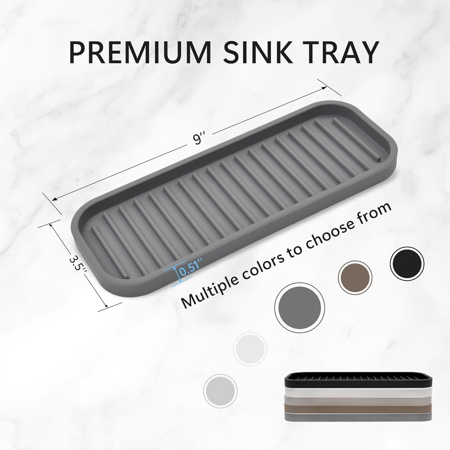 Silicone Sponge Holder Kitchen Sink Organizer Tray Dish Caddy Soap Dispenser, Scrubber Spoon Holder,Dishwashing Accessories 2 Pack (White)